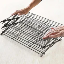 Avsvalningsgaller-Tre-lagers kylställ för kakor - Hopfällbart rostfritt stål bakgaller för tårtor, bröd och kakor