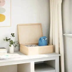 vidaXL Trälåda med lock 40x30x13 cm massiv furu