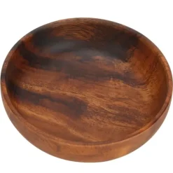 Träskål för mellanmål, frukt och sallad, soppskål för hemmakafé, 12 x 3,5 cm