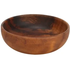 Träskål för mellanmål, frukt och sallad, soppskål för hemmakafé, 12 x 3,5 cm