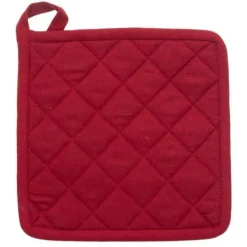 Grytlappar & Grillvantar-Tryckt handske + grytlapp 100% bomull - Röd