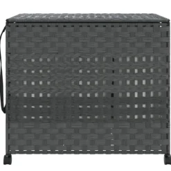 vidaXL Tvättkorg med hjul grå 66x35x60 cm rotting