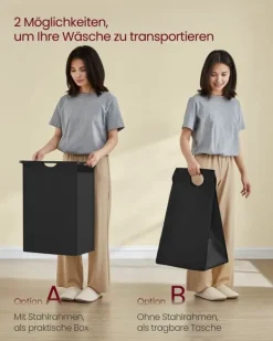 Tvättkorg, 50x33x92 cm, Brun