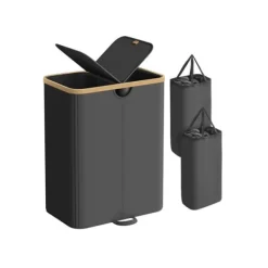 Tvättkorg, 52x38,5x75 cm, Svart