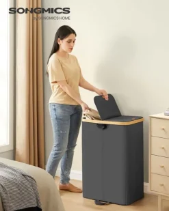 Tvättkorg, 52x38,5x75 cm, Svart