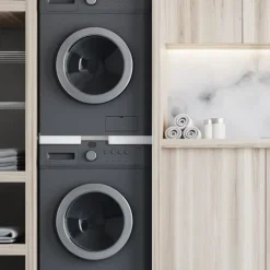 Tvättmaskinanslutningsmodul - Kopplingsstycke - Space -sparande med spänningsbälte | Innehållsuppsättning: Justerbar