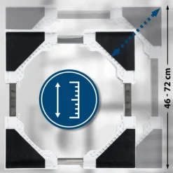 Tvättmaskinanslutningsmodul - Kopplingsstycke - Space -sparande med spänningsbälte | Innehållsuppsättning: Justerbar