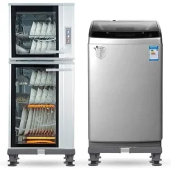 Tvättmaskiner-Tvättmaskinsfot med 4 fot Grå Justerbar bas 200KG för torktumlare, frys, tvättmaskin, kyl