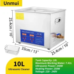 Ultraljudstvätt-Ultraljudsrengörare, Digital Kontroll, Mångsidiga Tillämpningar,10L-240W-220V, EU