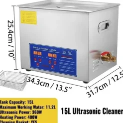 Ultraljudstvätt-Ultraljudsrengörare, Djup rengöringskraft, Användarvänlig kontroll,15L