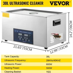 Ultraljudstvätt-Ultraljudsrengörare, Dubbel Frekvens, Justerbar Uppvärmning,30 L Tank