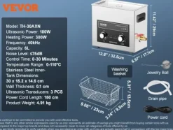 Ultraljudsrengörare, Justerbar Temperatur, Kraftfull Rengöringsåtgärd,6L