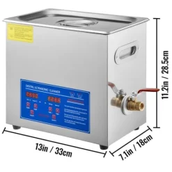 Ultraljudstvätt-Ultraljudsrengörare, 6L kapacitet, hållbar konstruktion i rostfritt stål,6L