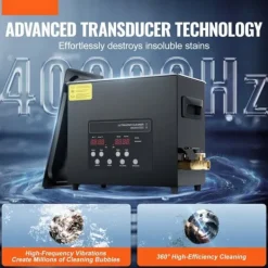 Ultraljudstvätt-Ultraljudsrengörare 6L, Rengöringsmaskin med Korgvärmare och Timer, 180W Effekt