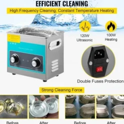Ultraljudstvätt-Ultraljudsrengörare 3L 24x14x10 cm rostfritt stål, rengöringsapparat