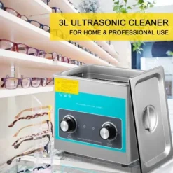 Ultraljudstvätt-Ultraljudsrengörare 3L 24x14x10 cm rostfritt stål, rengöringsapparat