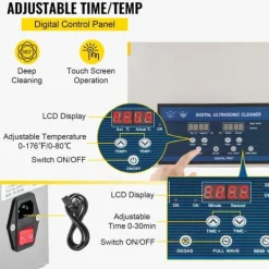 Ultraljudstvätt-Ultraljudsrengörare med värmare 22L, Dubbel frekvens, för smycken och glasögon, effektiv rengöring, kompakt design