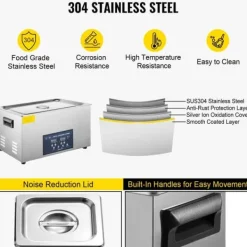 Ultraljudstvätt-Ultraljudsrengörare med värmare 22L, Dubbel frekvens, för smycken och glasögon, effektiv rengöring, kompakt design