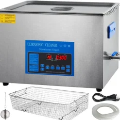 Ultraljudstvätt-Ultraljudsrengörare med värmare 22L, Dubbel frekvens, för smycken och glasögon, effektiv rengöring, kompakt design