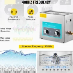 Ultraljudstvätt-Ultraljudsrengörare 33x18x28,5 cm 6,5L rostfritt stål