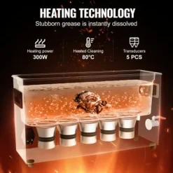 Ultraljudstvätt-Ultraljudsrengörare 530x165x296 mm 10L rostfritt stål