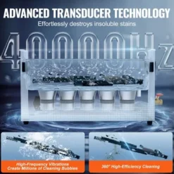 Ultraljudstvätt-Ultraljudsrengörare 530x165x296 mm 10L rostfritt stål