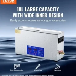 Ultraljudstvätt-Ultraljudsrengörare 530x165x296 mm 10L rostfritt stål