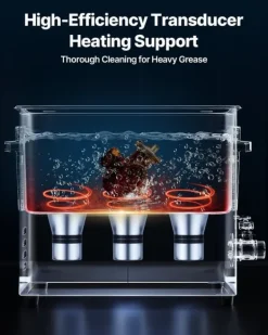 Ultraljudstvätt-Ultraljudstvätt 10 L - Ultraljudsrengörare - 40 kHz - 180 W - Digital Display - Rengöringskorg - Rostfritt Stål