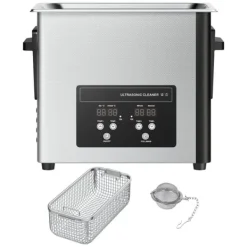 Ultraljudstvätt-Ultraljudstvätt - Ultraljudsbad - 6 L - 120 W - 40 kHz - Digital display - Rostfritt stål - För smycken & klockor