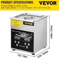 Ultraljudstvätt, 40kHz ultraljudsfrekvens, hållbar rostfri stål,2L