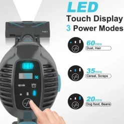 Handdammsugare-UMLo V11 blå & grå sladdlös skaftdammsugare – 2-i-1 handdammsugare & golvdammsugare med HEPA-filter, 300W motor, LED-display