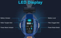 UMLo V11 blå sladdlös skaftdammsugare – 2-i-1 handdammsugare & golvdammsugare med HEPA-filter, 300W motor, LED-display