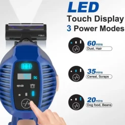 Handdammsugare-UMLo V11 blå sladdlös skaftdammsugare – 2-i-1 handdammsugare & golvdammsugare med HEPA-filter, 300W motor, LED-display