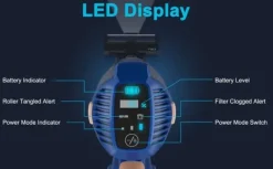 Handdammsugare-UMLo V11 blå sladdlös skaftdammsugare – 2-i-1 handdammsugare & golvdammsugare med HEPA-filter, 300W motor, LED-display