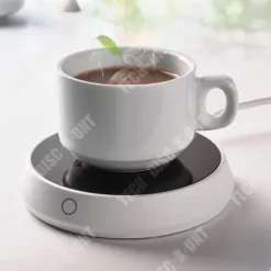 Underläggsvärmare - TECH DISCOUNT - Värmebas - 55°C - ABS + härdat glas - Säkerhet överbelastning