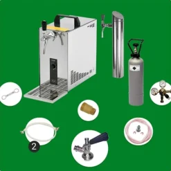 Underräknare komplett set Öltapp, öldispenser, ölmaskin, ölautomat PYGMY 25 1-sidigt torrkylare, 35 liter / h, inkl dispenser, Green LIne, KEG:Type M | CDON