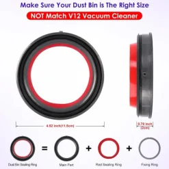 Dammsugartillbehör-Uppgraderad dammbehållare tätningsring set kompatibelt med Dyson V11/V15 Gen5/SV-serien (inkl. T8 skruvmejsel)