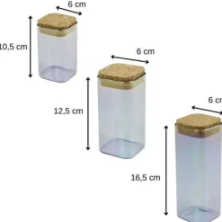 Förvaringsburkar-Uppsättning med 3 Burkar Fackelmann Tasty Green Grön 450 ml 3 Delar