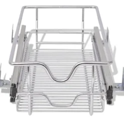 vidaXL Utdragbara trådkorgar 2 st silver 300 mm