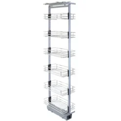 Köksorganiserare-Utdragbart Köksskafferi med Justerbar Höjd– 46 cm (D) x 170-195 cm (H) | Mjuk stängning | MonsterShop