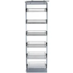 Köksorganiserare-Utdragbart Köksskafferi med Justerbar Höjd– 46 cm (D) x 170-195 cm (H) | Mjuk stängning | MonsterShop