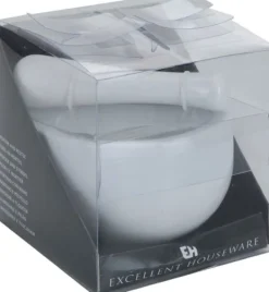 Utmärkt husgeråd Vit yxa med porslinstöt 11x10 cm Örter Kryddor Malning