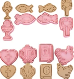 Kakformar-Utstickare med stämpel FÖRSTA HELIGA NATVARDEN 8 st