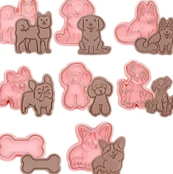 Kakformar-Utstickare med stämpelhundar Hundformar 8 st