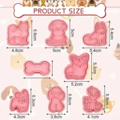 Kakformar-Utstickare med stämpelhundar Hundformar 8 st