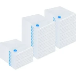 vidaXL Förvaringspåsar För Hemmet-Vakuumförvaringspåsar 50 pcs Transparent och blå 130 x 100 cm