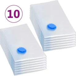 vidaXL Vakuumpåsar till kläder 80x60 cm 10 st