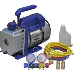 vidaXL Vakuumpump 1-stegs med 4-vägs grenrörsmätare