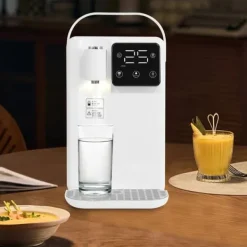 Vattenkylare-Varmvatten-dispenser - Bordsmodell vattenkokare - 3 l - 2200 W - LED-display - Justerbar temperatur - Snabb uppvärmning - Vit