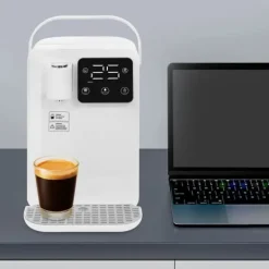 Vattenkylare-Varmvatten-dispenser - Bordsmodell vattenkokare - 3 l - 2200 W - LED-display - Justerbar temperatur - Snabb uppvärmning - Vit